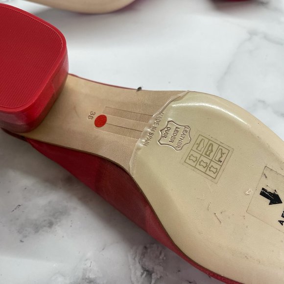 Miista Plaid Print Slingback Heel in Red NWOT - Picture 7 of 8